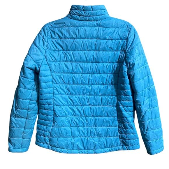 Free Country Woman’s Puffer Coat Medium Blue Zip Up With Pockets - Picture 2 of 8
